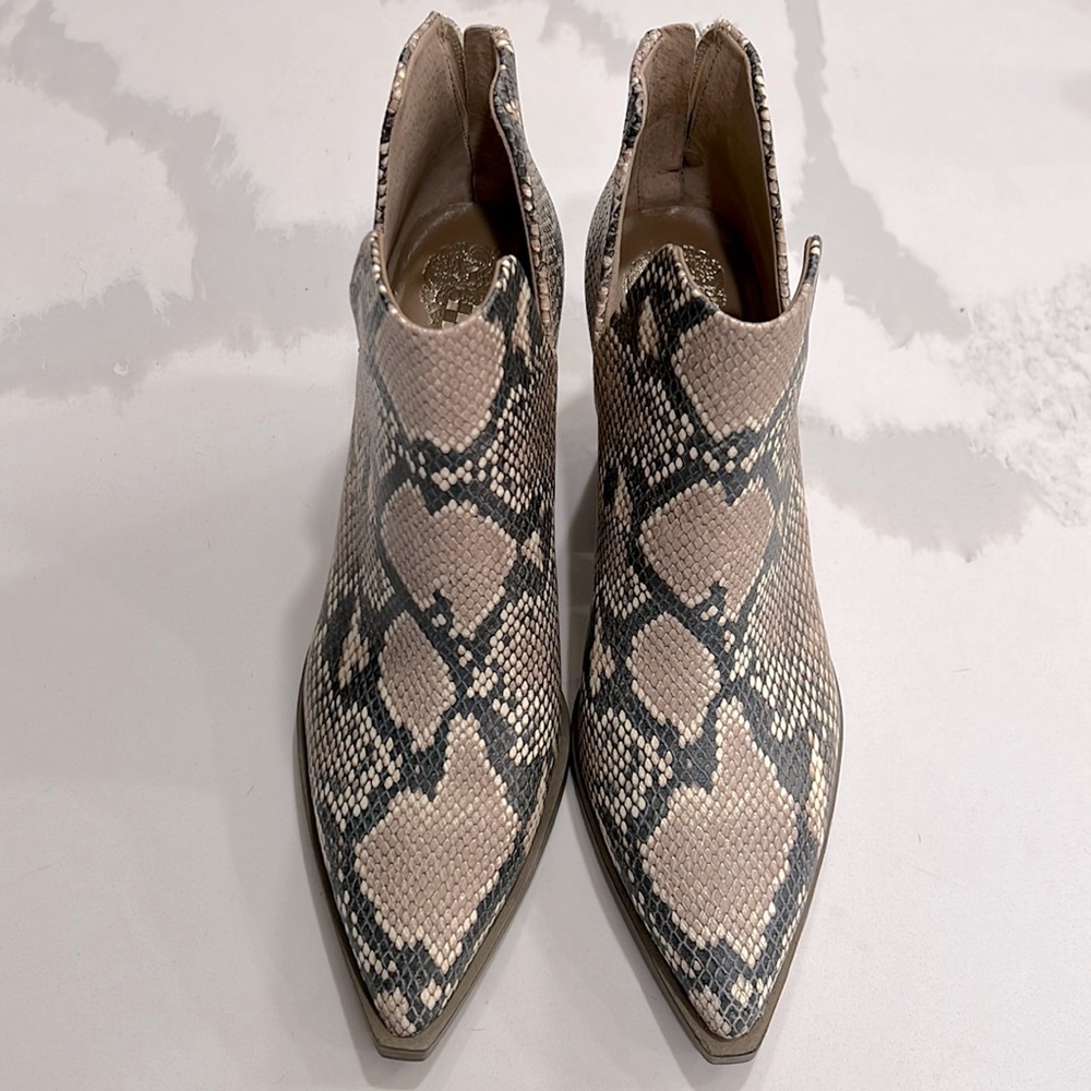 Vince Camuto, snakeskin ankle bootie